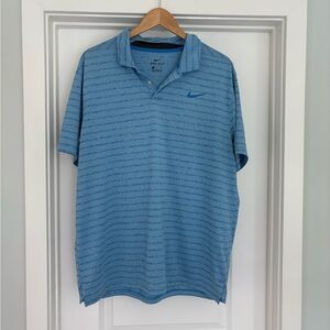 Nike Stripped Dri Fit Collard Golf Shirt Size XL